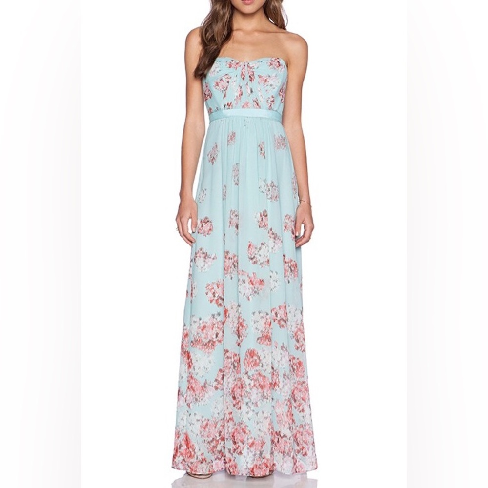 BCBGMaxAzria Bustier Floral Mint Dress